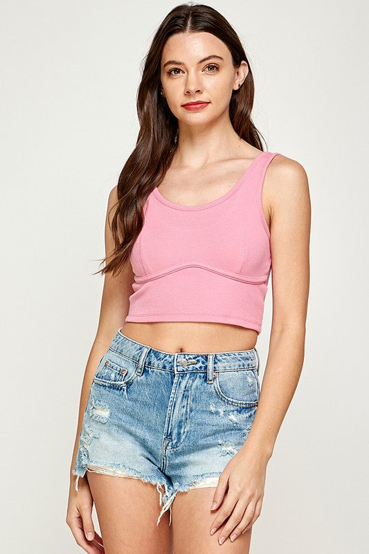 Wave Panel Ribbed Crop Top