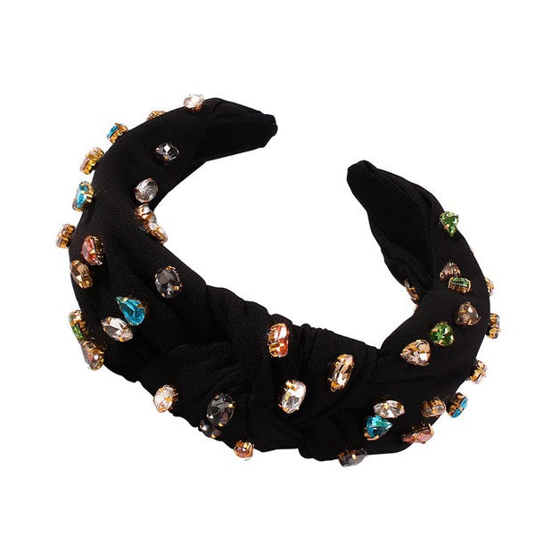 Topknot Colorful Large Rhinestone Headband