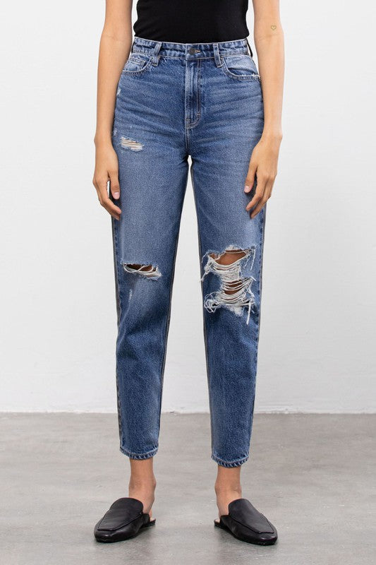 Zoey Tapered Two Tone Jean