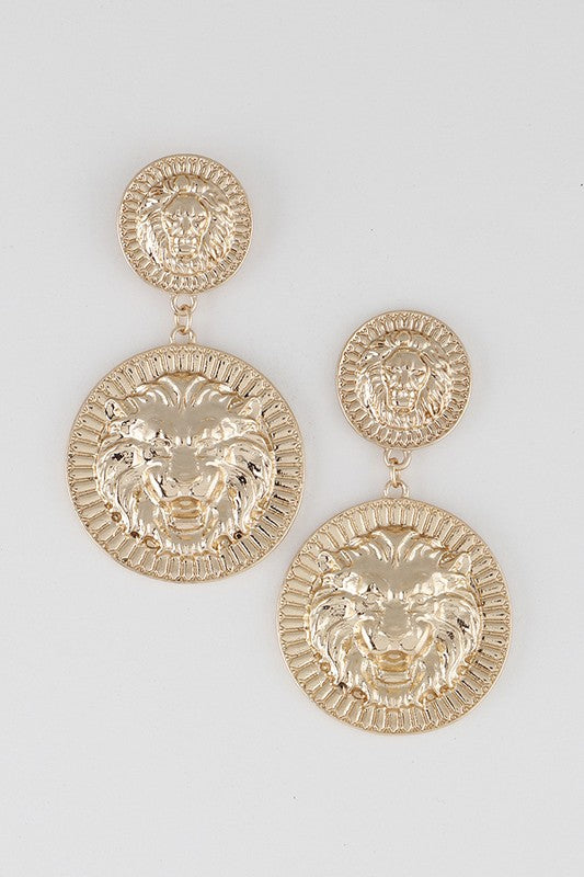Lion Emblem Earring