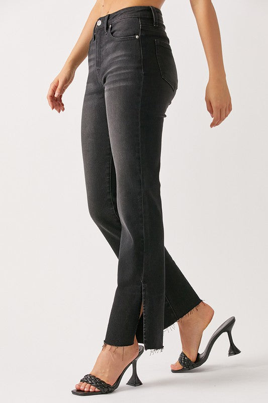 Maley Straight Leg Side Slit Jean