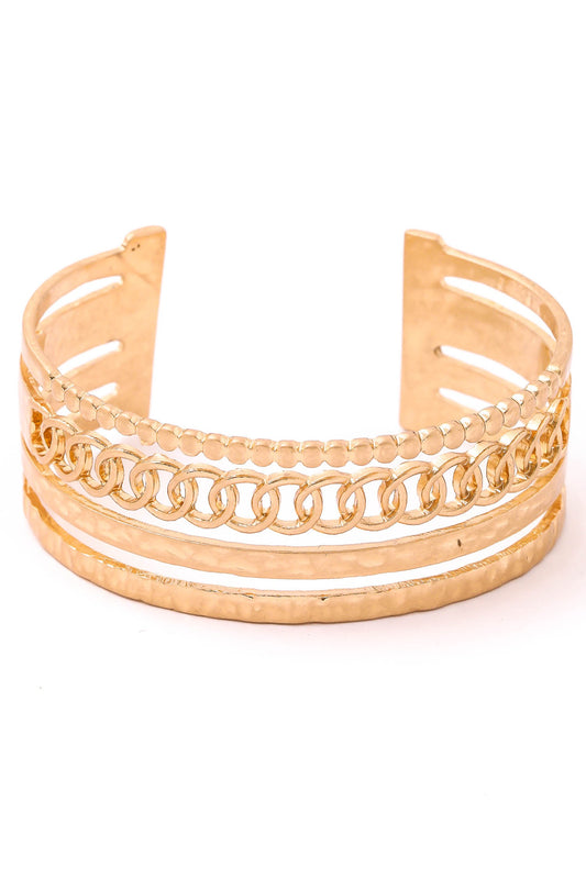 Metallic Chain Link Cuff Bracelet