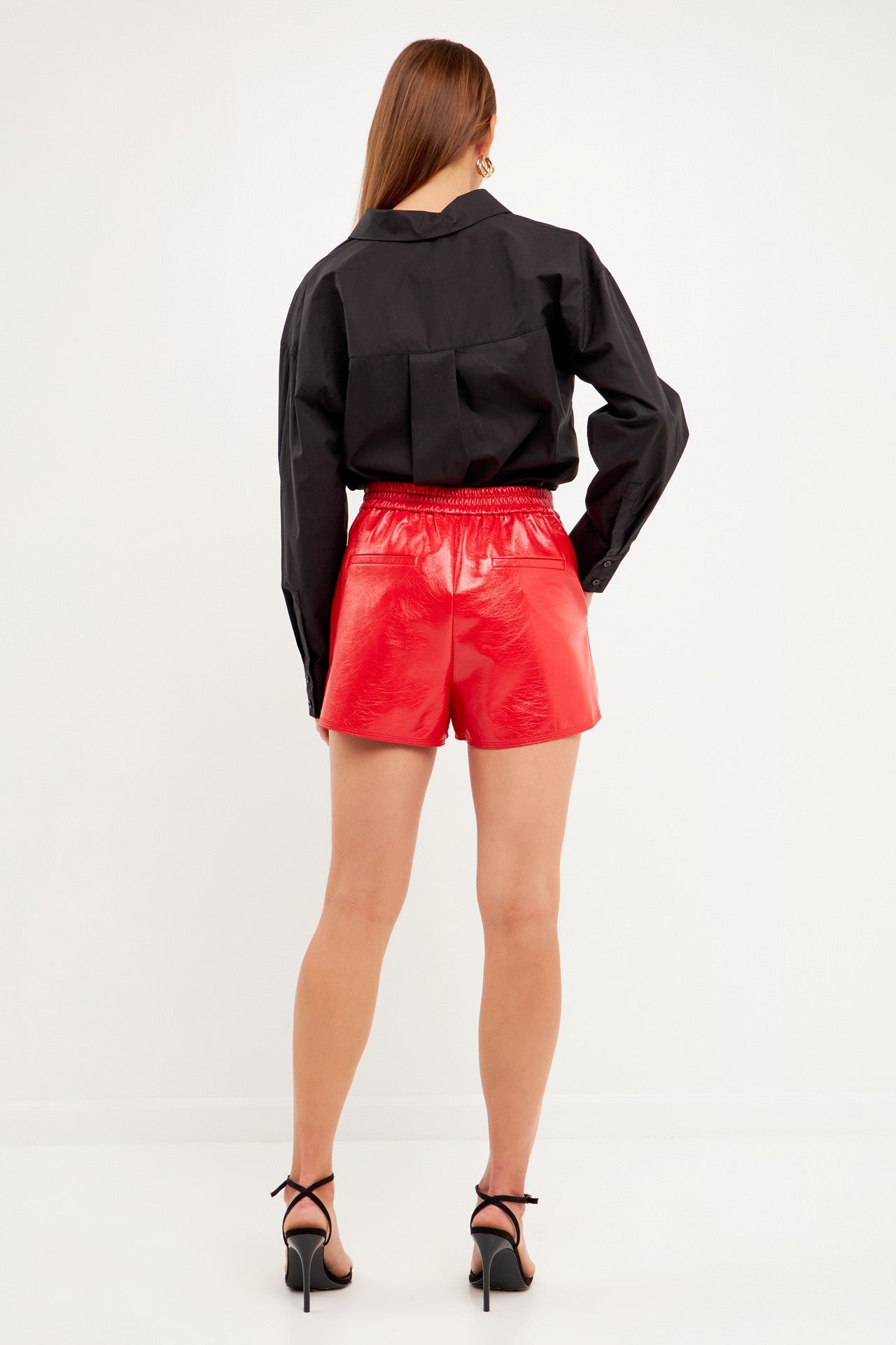 Janice Shiny PU Short