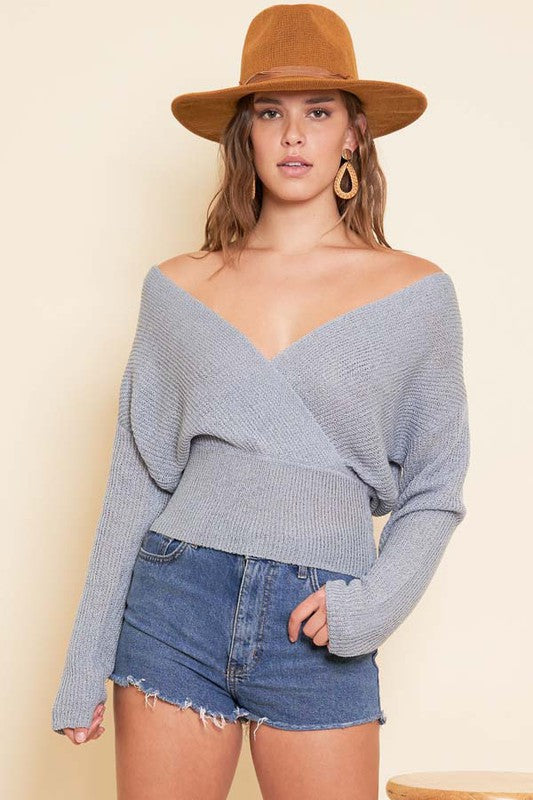 Tara Surplice Sweater Top