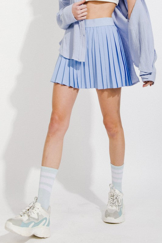 Harlow Pleat Mini Skirt