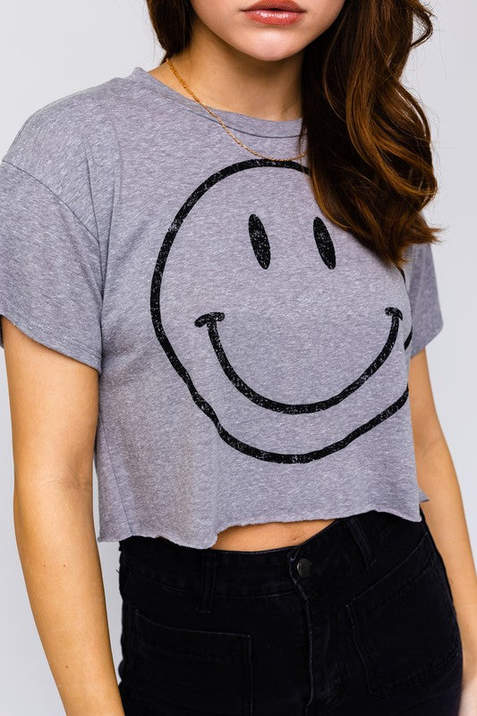 Smiley Boxy Crop Tee