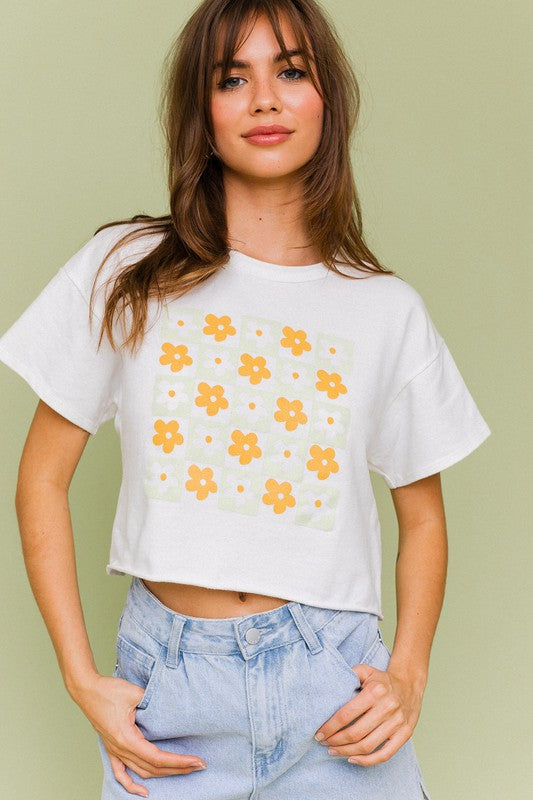 Daisy Squared Crop Tee