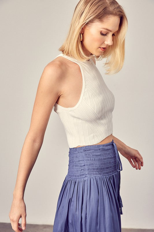 Kacey Ribbed Knit Crop Tank