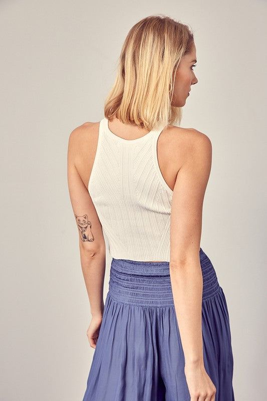 Kacey Ribbed Knit Crop Tank