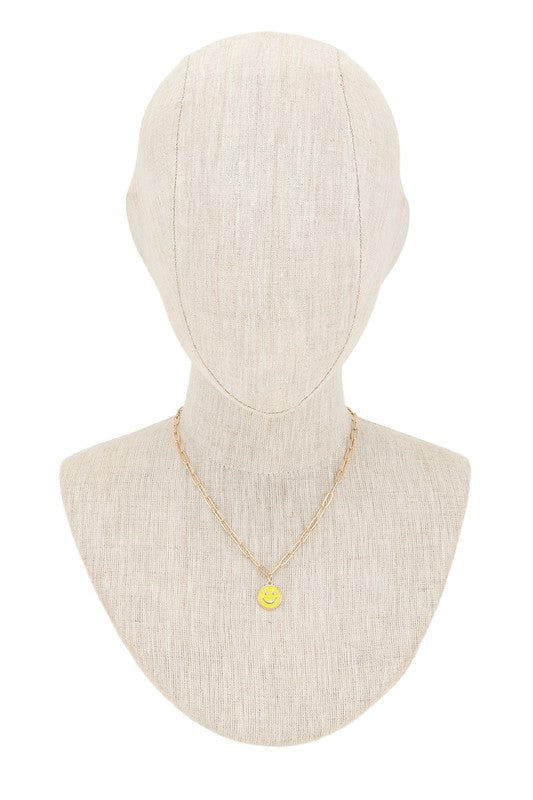 Smiley Chain Link Necklace