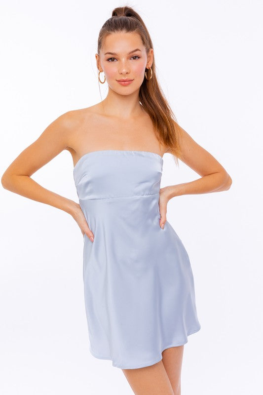 Alana Satin Strapless Dress