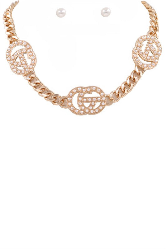 Pearl GO Curb Chain Necklace