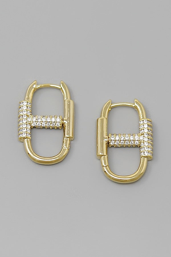 Pave Mariner Hoop Earring