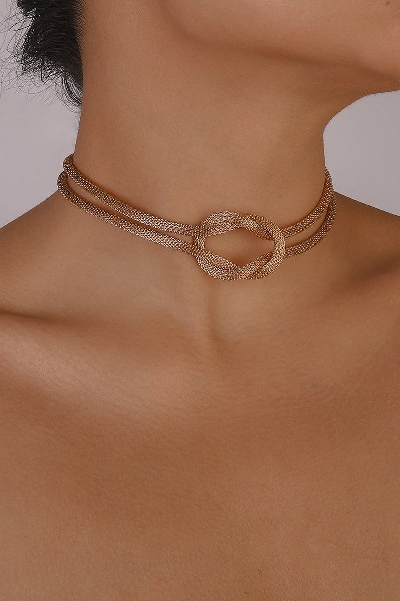 Center Cross Round Chain Choker Necklace