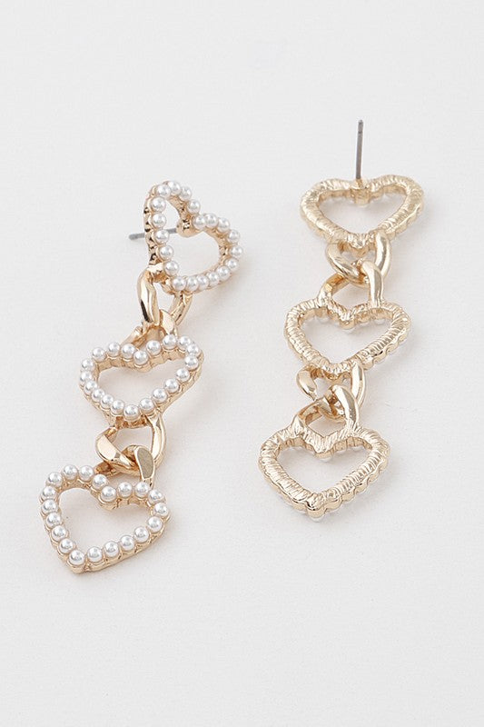 Ella Heart Chain Earring