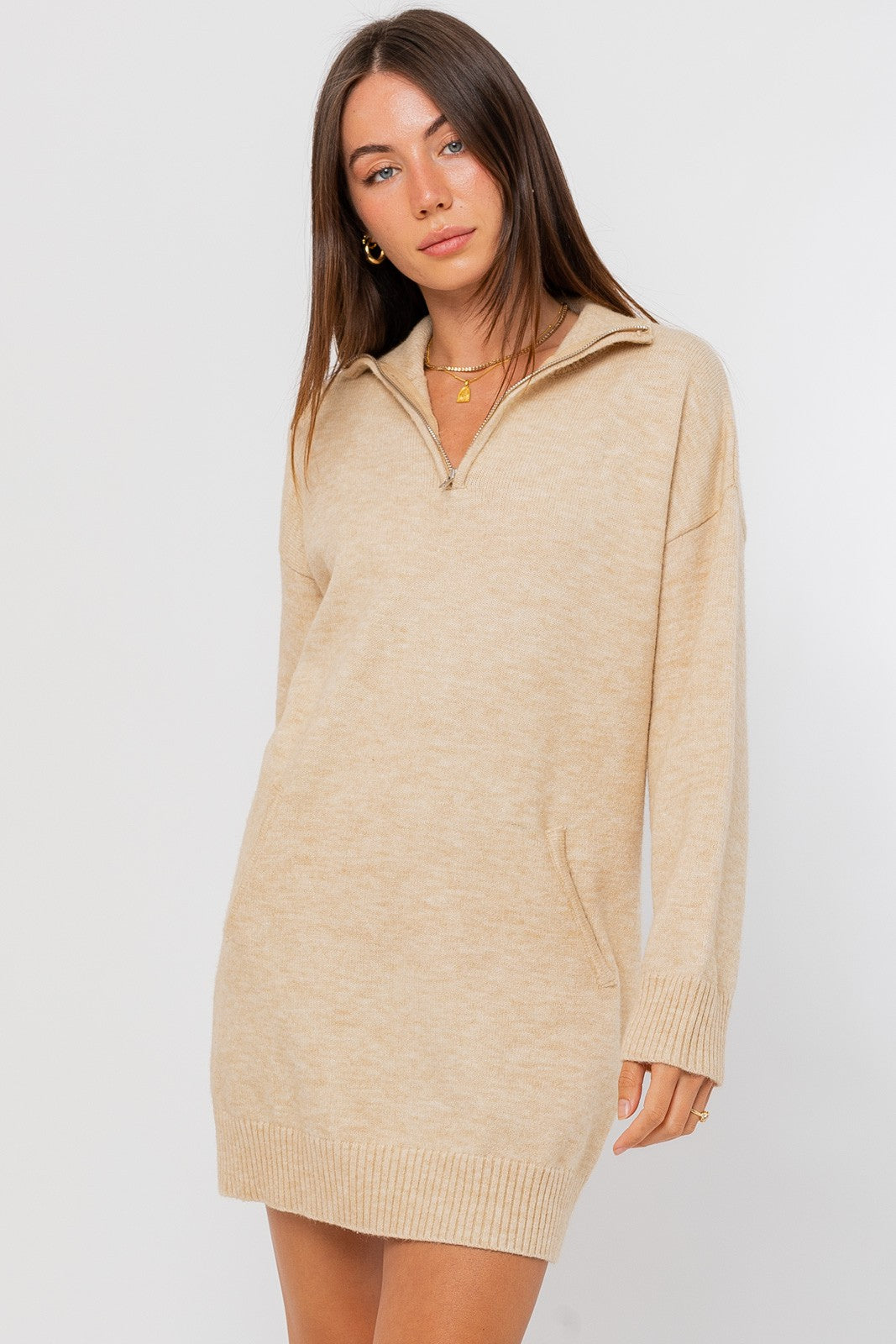 Dalton Half Zip Sweater Dress