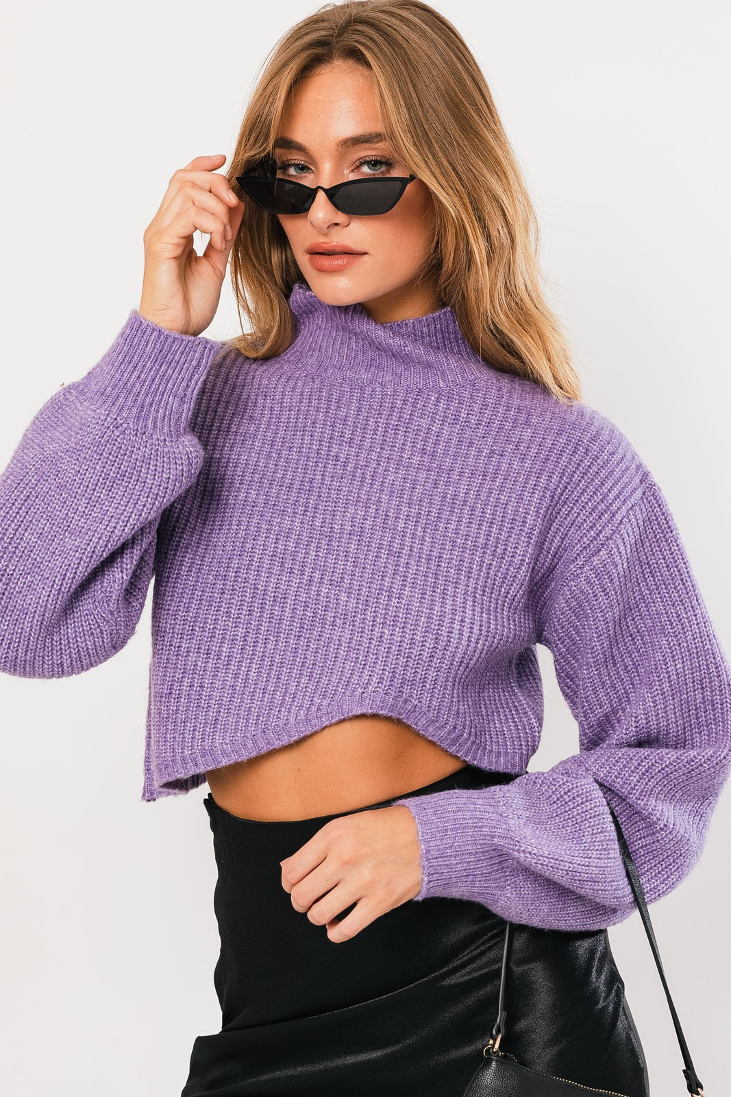 Girl's Room Asymmetrical Turtleneck Sweater