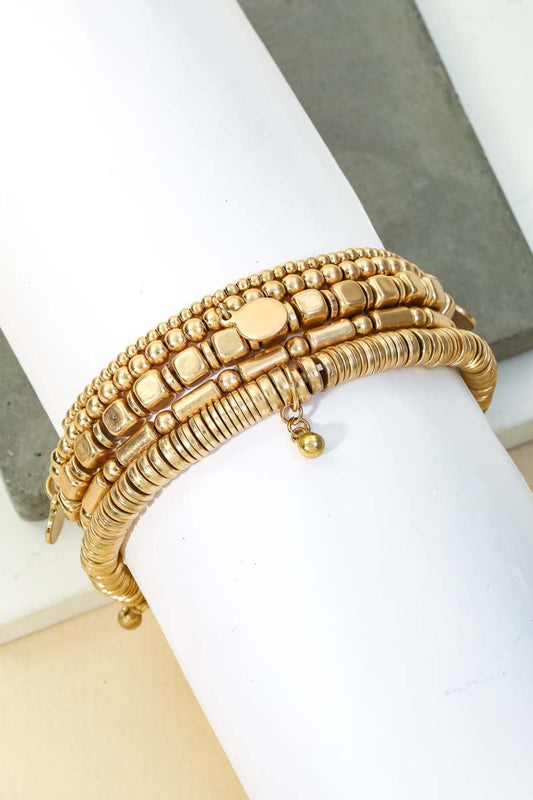 Assorted Matte Bead Stackable Bracelet Set