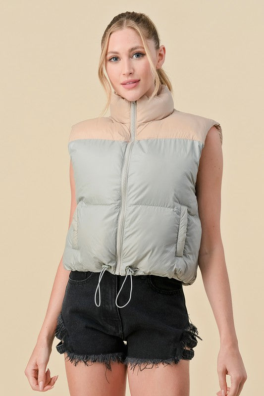 Snow Bunny Two Tone Puffer Vest
