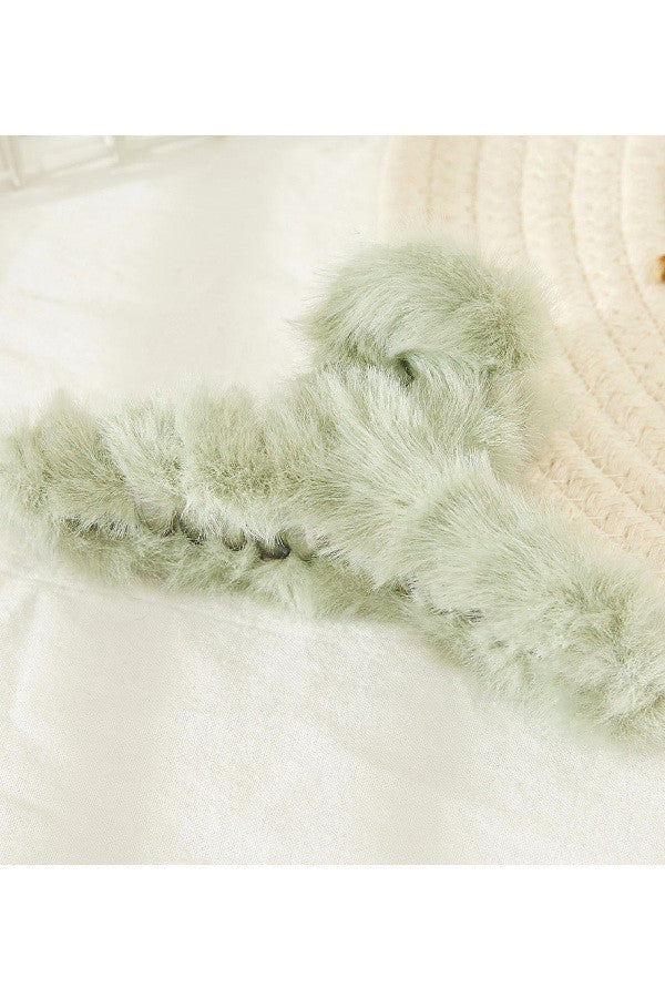 Fuzzy Faux Fur Hair Claw