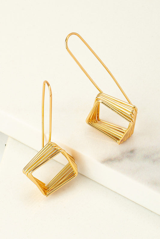 Square Wire Coil Drop Earring