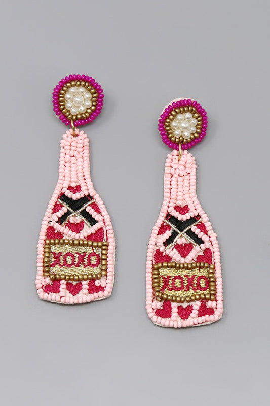 Valentine's XOXO Heart Bottle Bead Earring