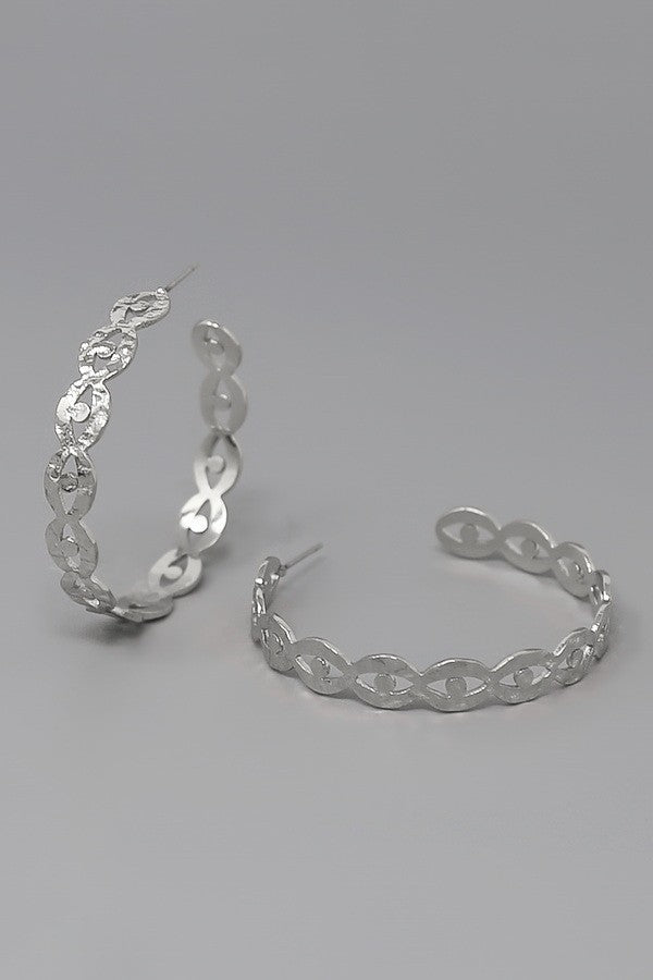 Textured Metal Hoop Earring