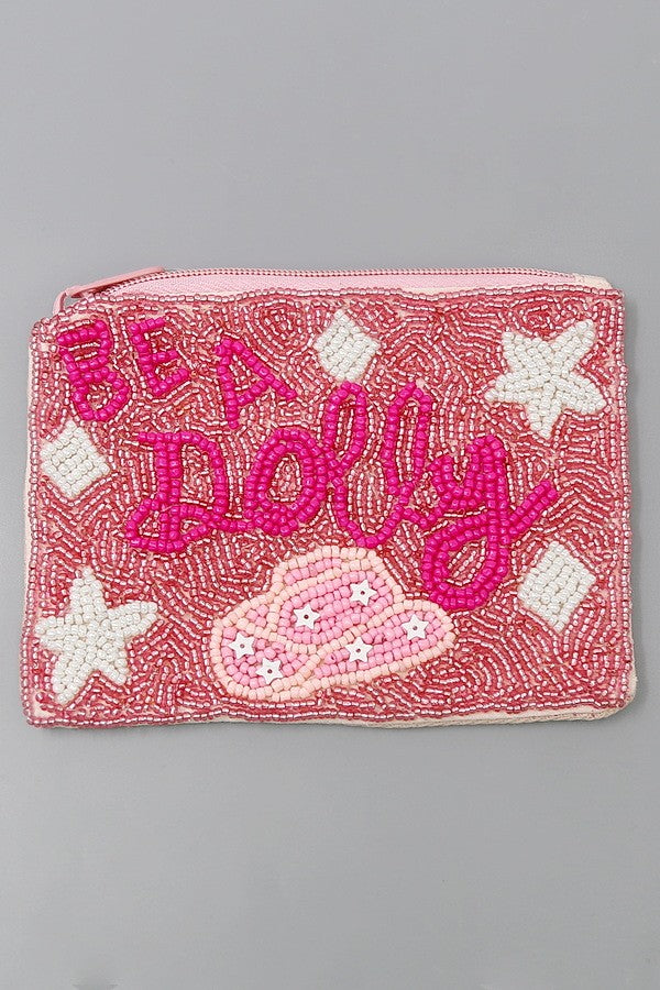 BE A DOLLY Seed Beaded Coin Purse