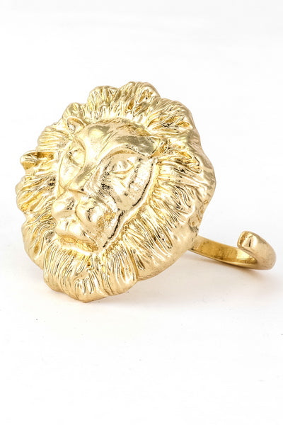 Double Finger Lion Medallion Ring