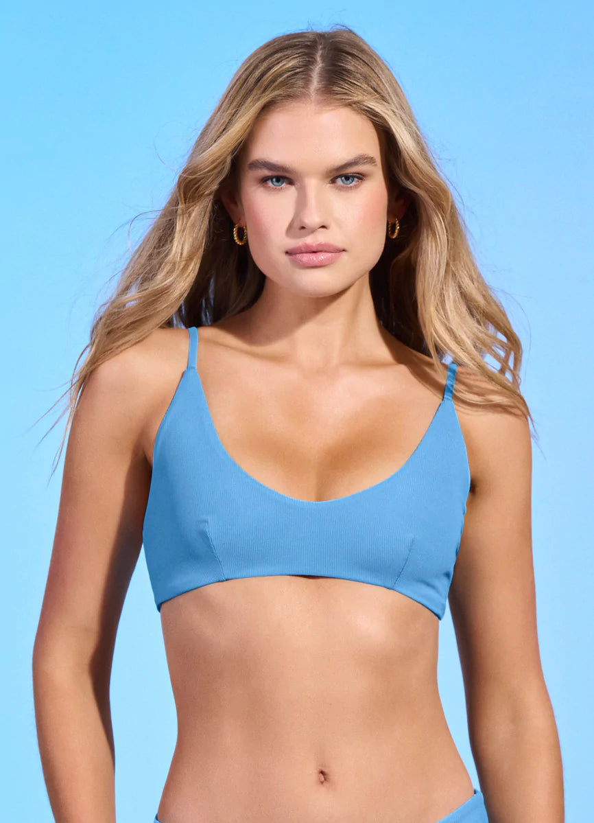 Maaji Pool Blue Blush Sporty Bralette Bikini Top