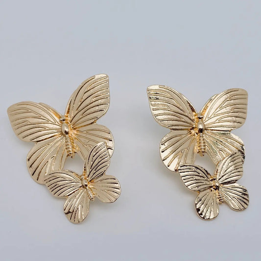Metallic Two Butterfly Earring