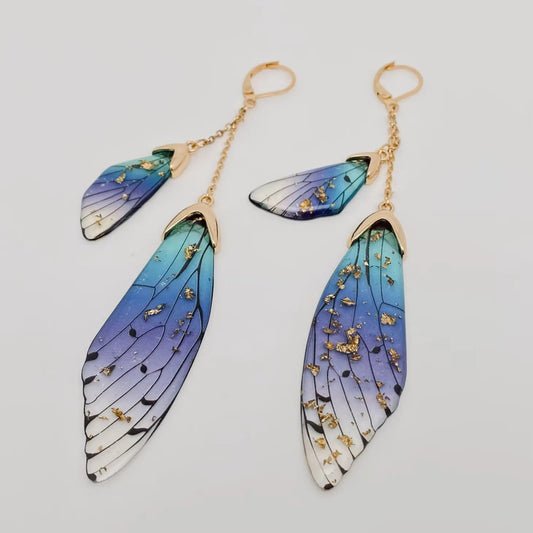 Gradient Color Cicada Wing Earring