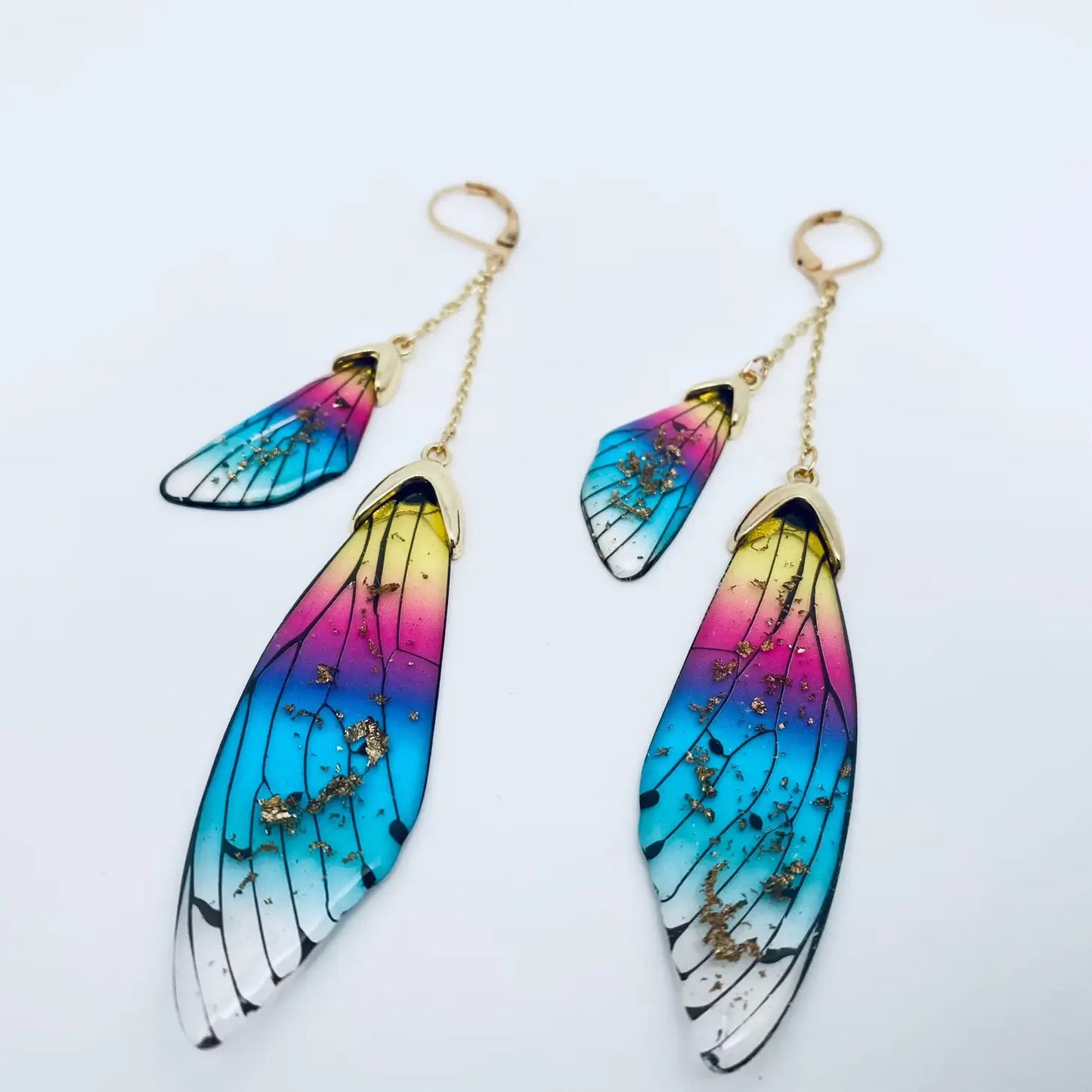 Gradient Color Cicada Wing Earring