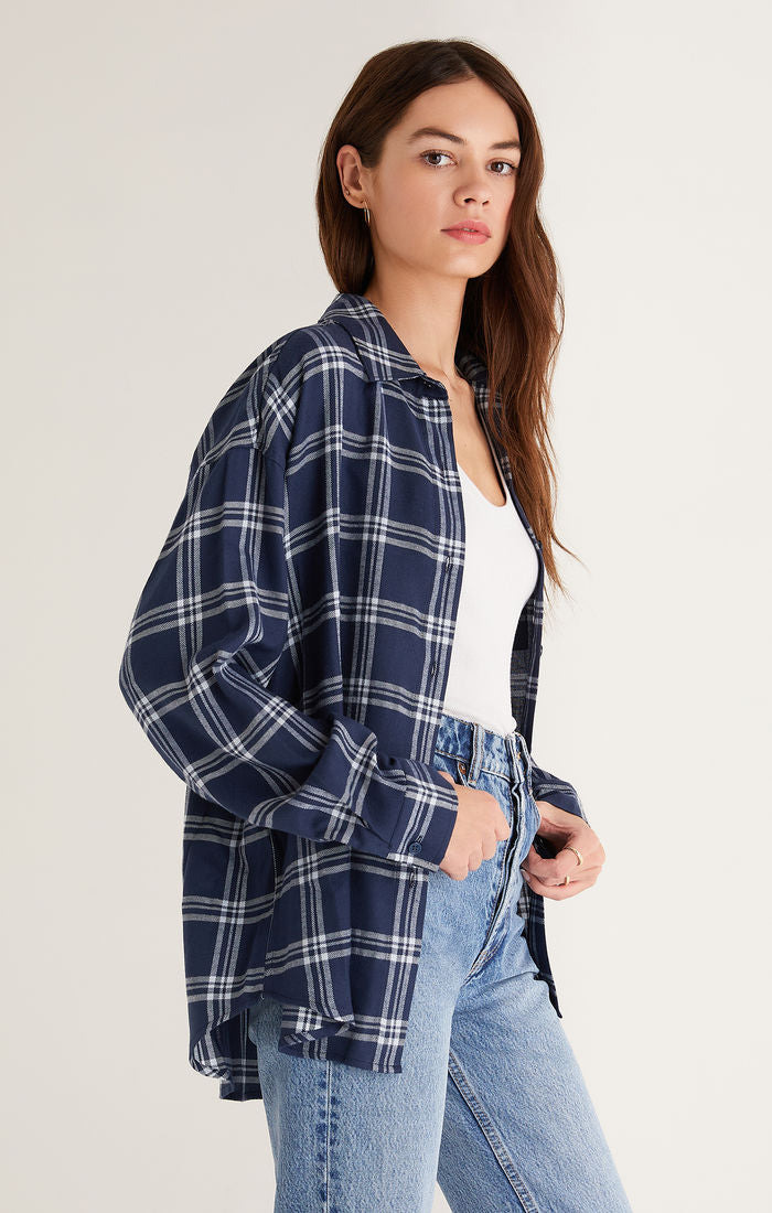 Z Supply Clio Plaid Button Up Top
