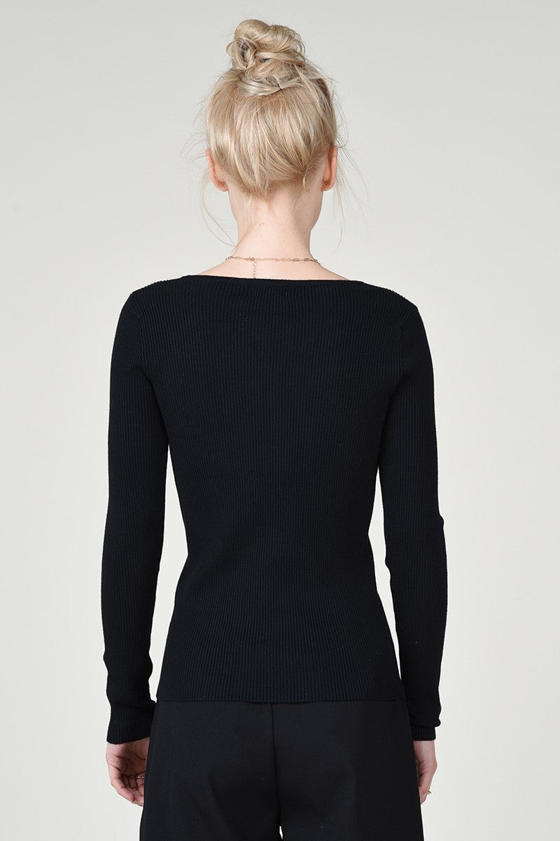 Molly Bracken Ribbed Henley Top