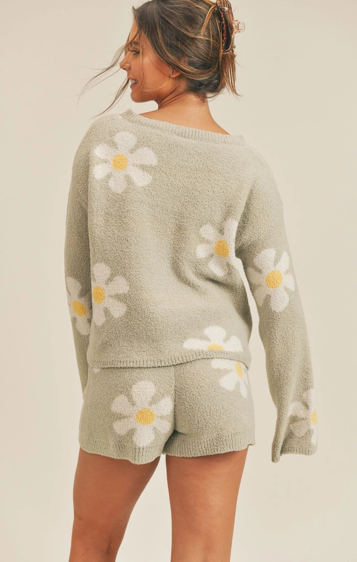 Sadie & Sage Flower Power Plush Sweater