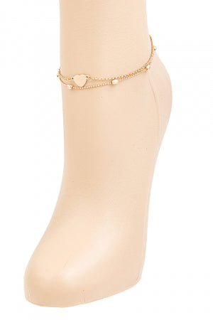 Chain Link Heart Anklet