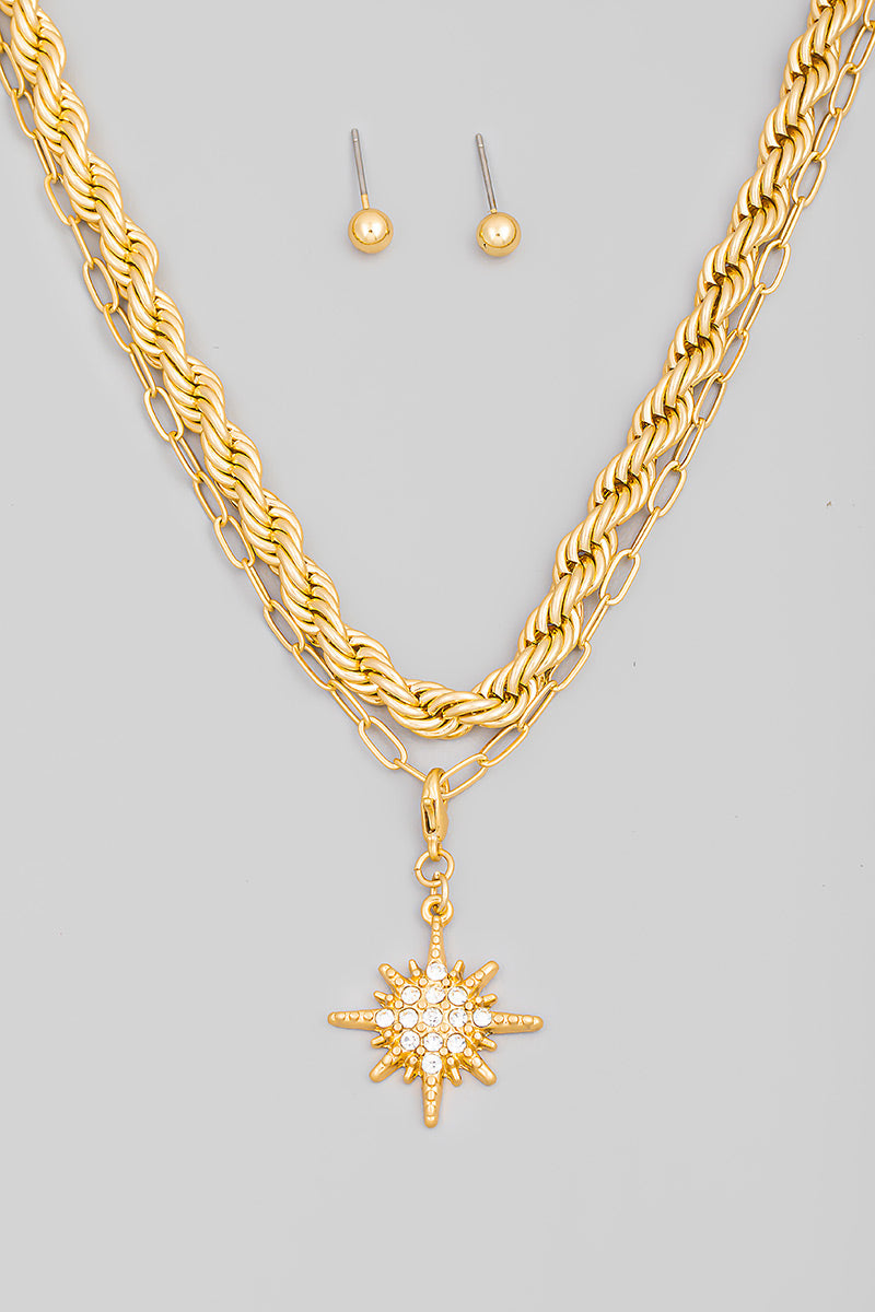 North Star Rhinestone Necklace