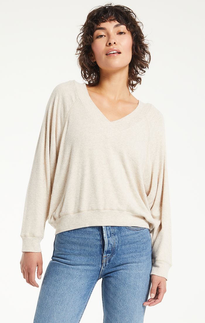 Z Supply Carly Brushed Rib V-Neck Top