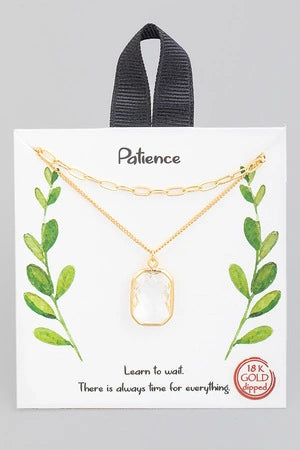 Patience Square Crystal Necklace