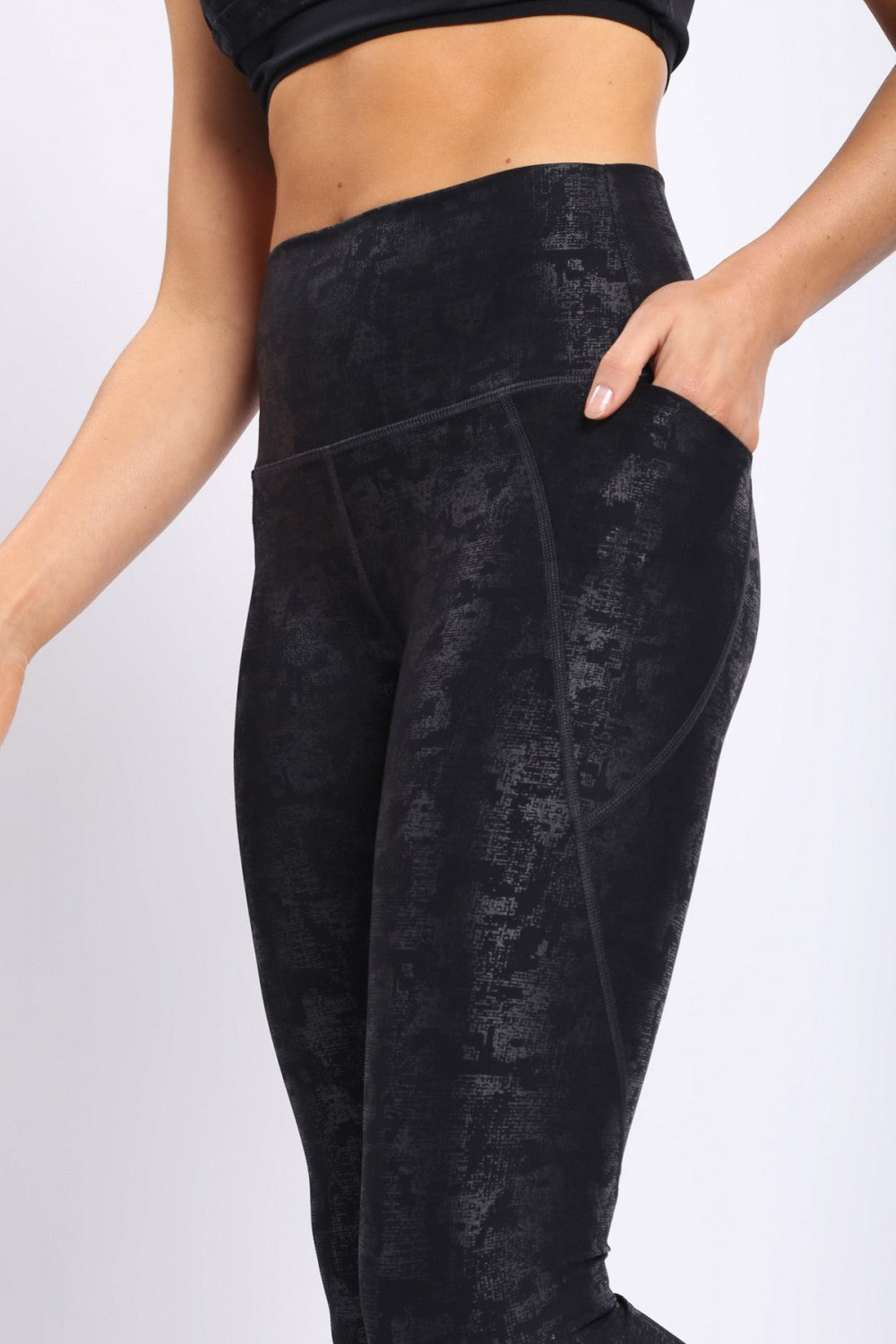 Metallic Foil High Waist Pocket Legging