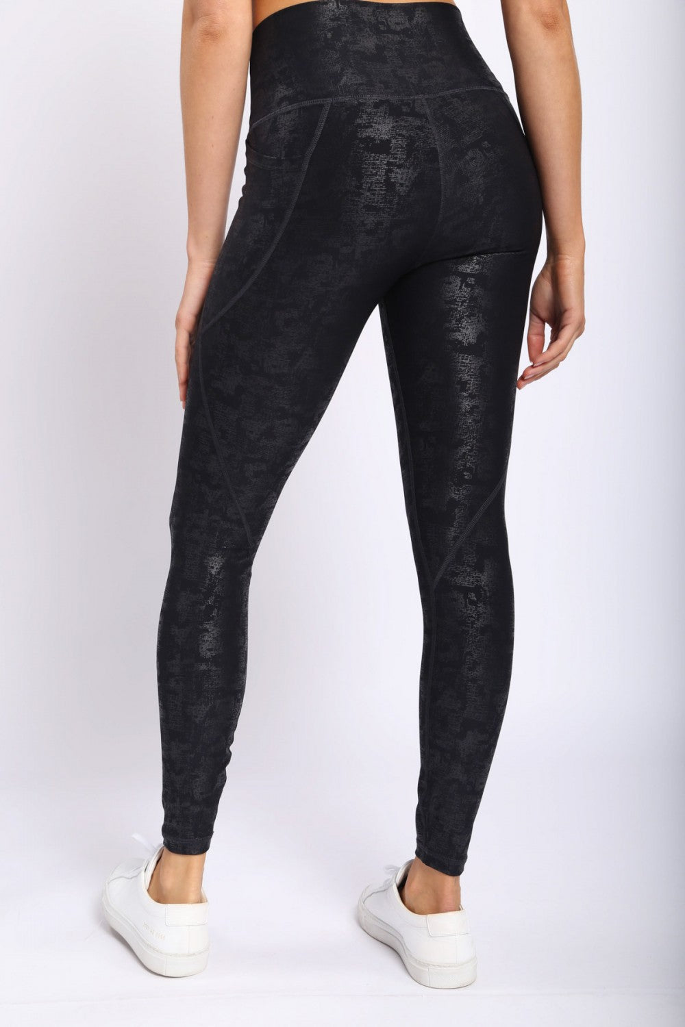 Metallic Foil High Waist Pocket Legging