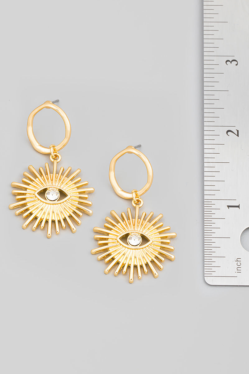 Evil Eye Sun Ray Earring