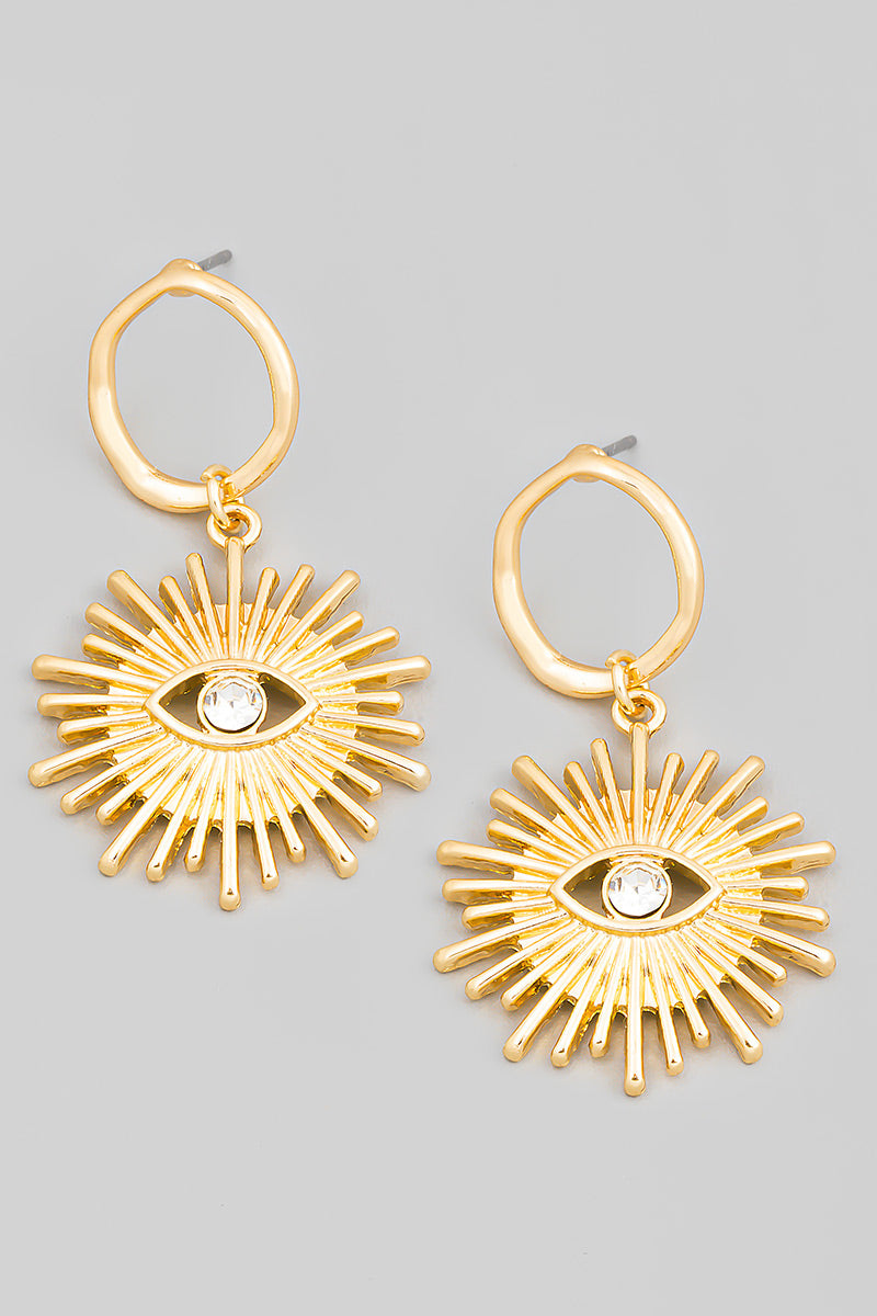 Evil Eye Sun Ray Earring