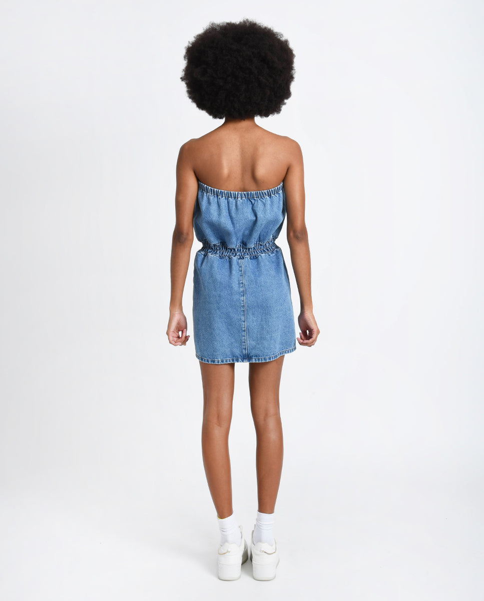 Molly Bracken Denim Strapless Dress