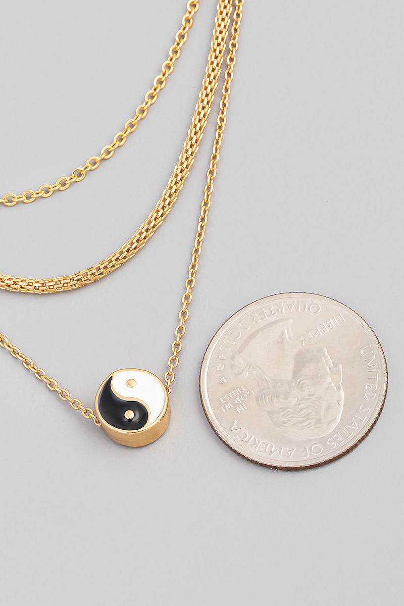 Yin Yang Multi Strand Necklace