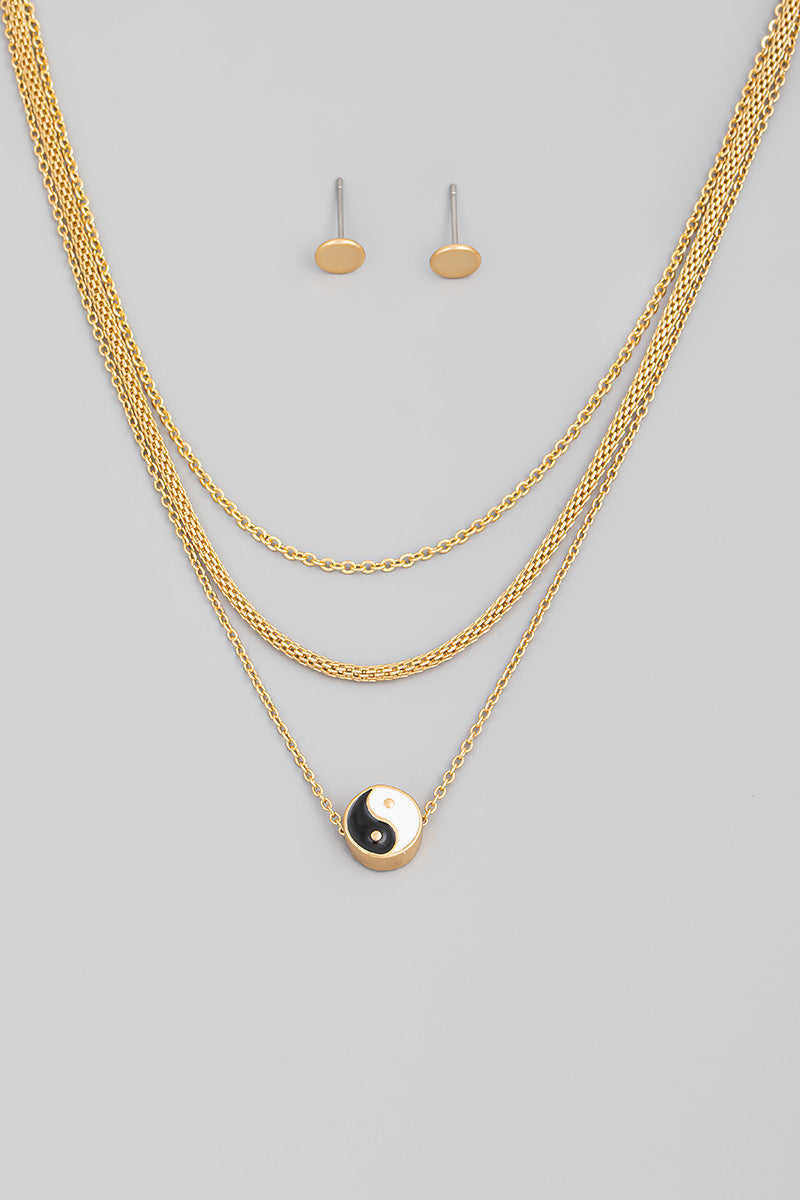 Yin Yang Multi Strand Necklace