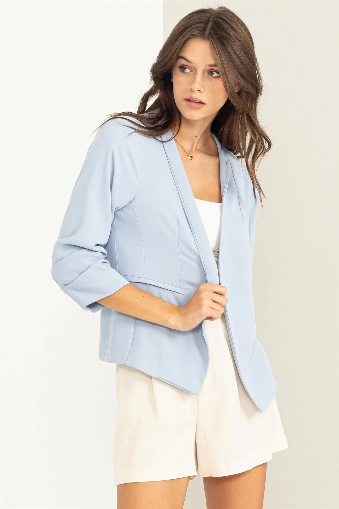 Taking Calls Ruched Sleeve Jacket