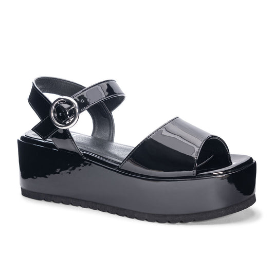 Dirty Laundry Jump Out Patent Black Wedge