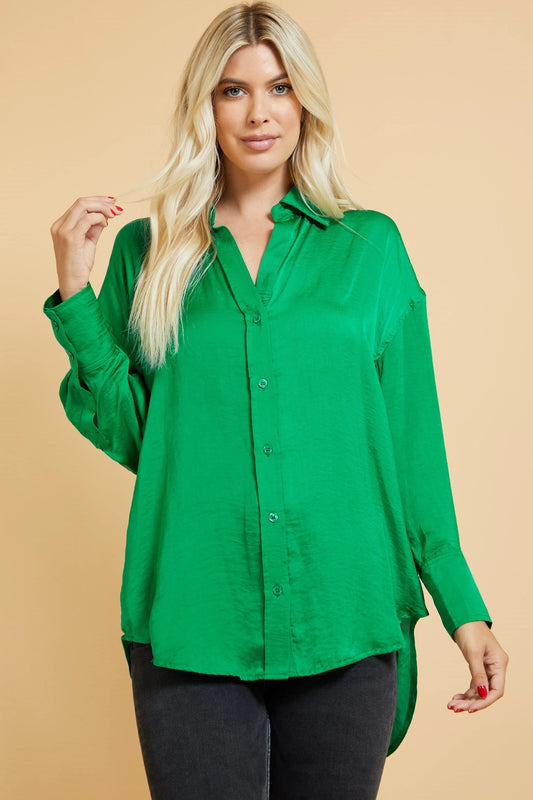 Joelle High Low Button Down Top